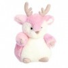 Aurora® Festive Holiday Flurry Reindeer™ Animal en peluche – Cheer saisonnier – Cadeaux réconfortants – Rose 17,8 cm