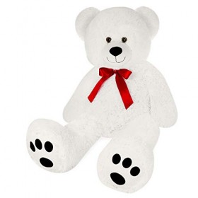 DEUBA Ours en Peluche Nounours XXL Blanc Doudou Peluche Ours en Peluche Teddy Modèle 150 cm