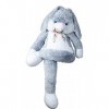 Lifestyle & More Peluche géante Lapin XXL 150 cm Blanc/Gris Ours en Peluche Doudou