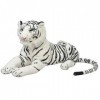 Festnight Tigre en Peluche Blanc XXL Peluche Tigre pour Enfant 146 x 40 cm