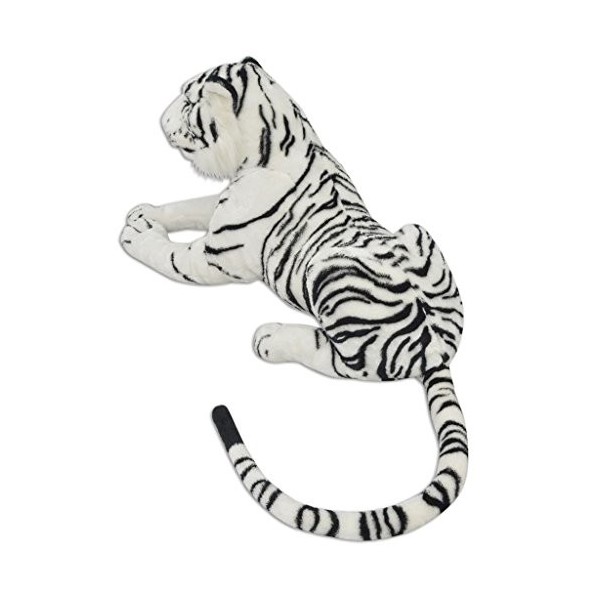 Festnight Tigre en Peluche Blanc XXL Peluche Tigre pour Enfant 146 x 40 cm