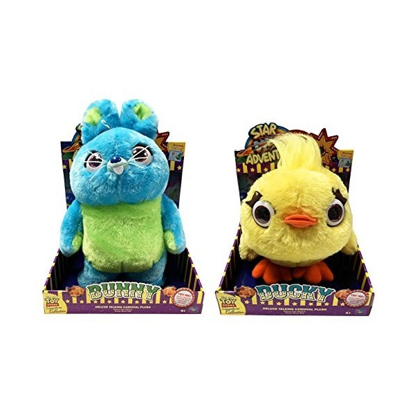Thinkway Toys 64442 + 64443 Bunny & Ducky Deluxe Talking Carnival Peluche - Toy Story Signature Collection