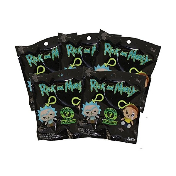 Funko Lot de 5 mini pinces en peluche Mystery - Série 1 - Rick & Morty