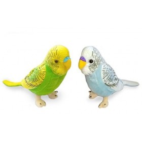 PC Lot de 2 peluches perruches bleue et verte