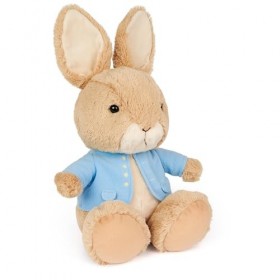 GUND Beatrix Potter Peter Rabbit en peluche avec grands pieds, lapin en peluche à partir de 1 an, marron/bleu, 28 cm