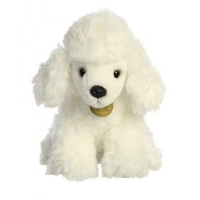 Aurora® Adorable caniche en peluche Miyoni® – Détails réalistes – Compagnon chéri – Blanc 22,9 cm