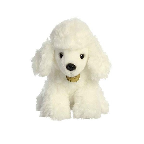 Aurora® Adorable caniche en peluche Miyoni® – Détails réalistes – Compagnon chéri – Blanc 22,9 cm