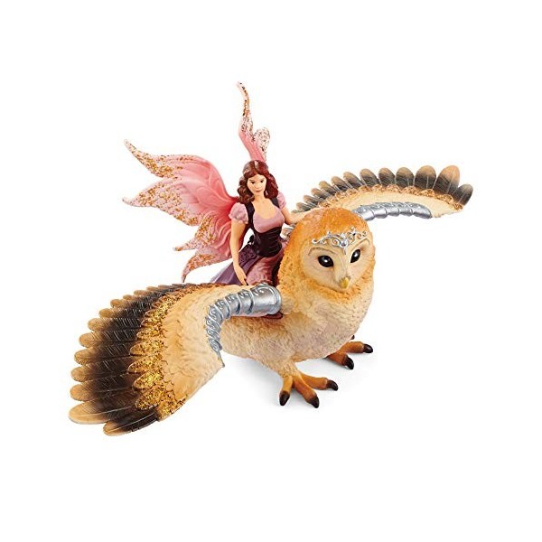 SCHLEICH 70713 Elfe à Dos de Chouette Scintillante, dès 5 Ans, bayala®® - Figurine, 18,8 x 8,2 x 15 cm