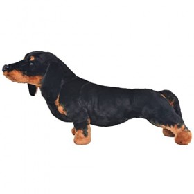 Toshilian Peluche Géante, Jouet danimaux en Peluche Jouet Enfant Jouet en Peluche Chien de Race Dachshund Noir XXL