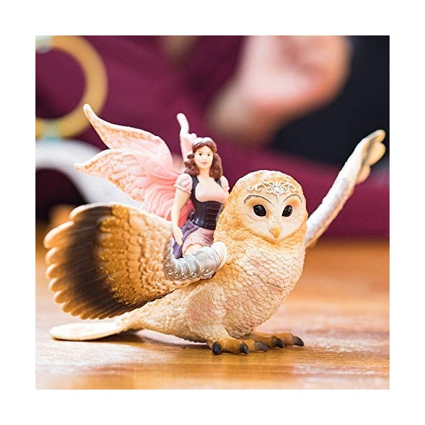 SCHLEICH 70713 Elfe à Dos de Chouette Scintillante, dès 5 Ans, bayala®® - Figurine, 18,8 x 8,2 x 15 cm