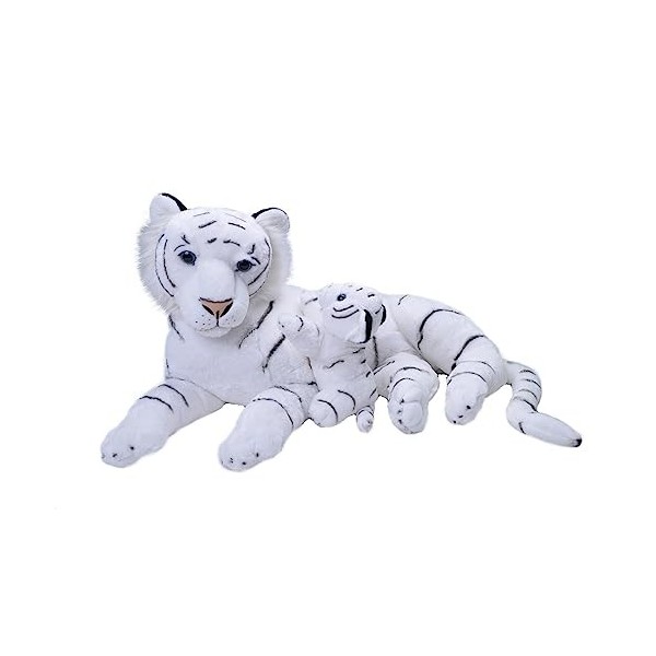 Wild Republic Mom and Baby Jumbo Tigre Blanc, Animal en Peluche, 76 cm, Idée Cadeau pour Enfants, Animal en Peluche, Jouet Éc