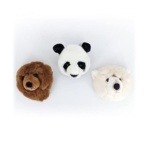 Linnea Peluche trophée Mini 3 Petites têtes dours & Panda Collection Forêt