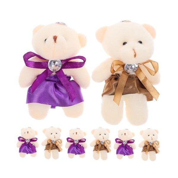 Toyvian 60 Pièces Ours Poupée Porte-clés Kawaii Pendentifs De Sac Ours en Peluche Porte-clés en Peluche Pendentifs Ours en Pe