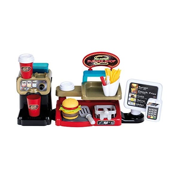 Theo Klein 7307 Burger Shop I Burger with Plug-in System I Accessories I EC Card and Reader with Sound I Toys for Children Ag