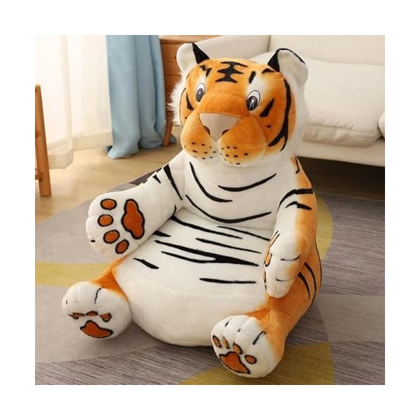 LfrAnk Siège en Peluche Jouets en Peluche Réaliste Tigre Chien Léopard Canard Siège Enfants Cadeau Anniversaire Cadeau De Noë