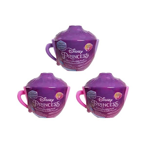 Disney Lot de 3 mini capsules en peluche Princesse - Les styles peuvent varier