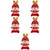 Toyvian 10 Pièces Bouton Tang Costume Lapin en Peluche Lapin Poupée Jouet Lapin Mascotte Poupée Année du Lapin Poupées Zodiaq