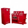 Jeu de cuisine enfant en bois rouge pour fille et garçon Teamson Kids TD-11779C