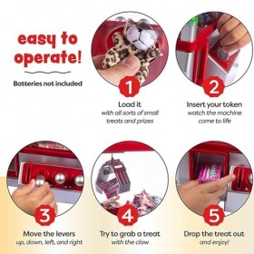 Mini Machine À Griffes pour Enfants Mini Distributeur Automatique Alimenté par Batterie avec 10 Petits Jouets en Peluche Et 2