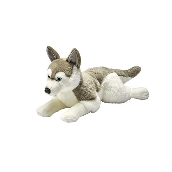 Anima- Husky couché 60cmL Peluche, 7045, Gris