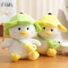 EacTEL Mignon Canard en Peluche avec Chapeau Peluche Banane Canard Animal Peluche Jouet Kawaii Canard Chambre décoration Orei