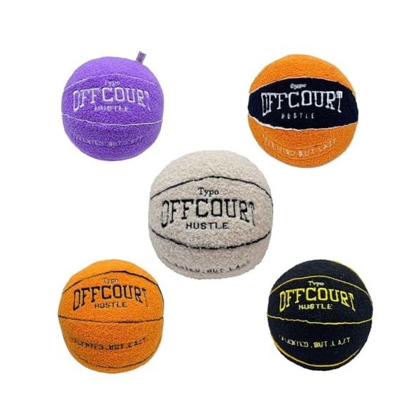 YXRRVING offcourt Coussin de basket-ball en forme de basket-ball, 24,9 cm, jouets en peluche douce rembourrée, jouets mignons