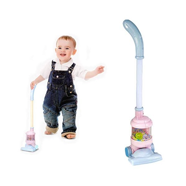 Naugust Aspirateur à jouets pour enfants avec effets lumineux et sonores, disque tournant - Chariot pour tout-petits - Cadeau