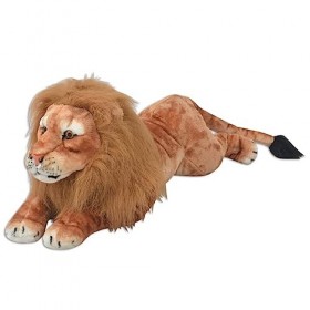 Toshilian Peluche Géante, Jouet danimaux en Peluche Jouet Enfant Lion en Peluche Marron XXL