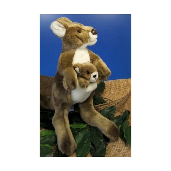 Peluche kangourou avec bébé debout Marron 40 cm
