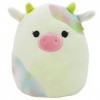 Squishmallow Peluche officielle Kellytoy de collection Ferme Squad - Animaux mous - Vaches, cochons, poulets Blanc/Pastel Mu