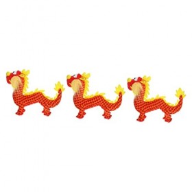 Toyvian 3 Pièces Jouet en Peluche Dragon Statue danimal du Zodiaque Poupée du Nouvel an Chinois Ornement De Noël en Peluche 