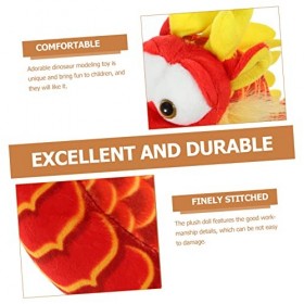 Toyvian 3 Pièces Jouet en Peluche Dragon Statue danimal du Zodiaque Poupée du Nouvel an Chinois Ornement De Noël en Peluche 