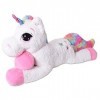 TE-Trend Énorme Licorne XXL Animaux en Peluche Peluche Peluche Blanc 110 cm Grand Déco Arc-en-Ciel Glitzerhorn Multicolore