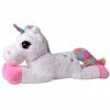 TE-Trend Énorme Licorne XXL Animaux en Peluche Peluche Peluche Blanc 110 cm Grand Déco Arc-en-Ciel Glitzerhorn Multicolore