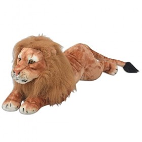 vidaXL Lion en Peluche Marron XXL Grand Nounours pour Enfants Fille garçon