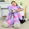 MorisMos Ours en Peluche Geant 130cm, XXL Brun Clair Peluche Géante, Kawaii Nounours Geant Animaux en Peluche Grosse Jouet 1.
