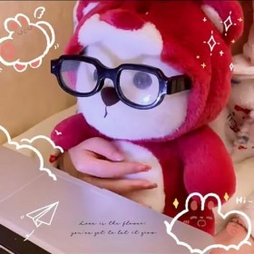 EacTEL Ours en Peluche Fraise, Animal en Peluche, Ours en Peluche, poupée Mignonne, Chambre à Coucher, Coussin décoré, Annive