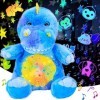 Cuteoy T-Rex Star Projector Dinosaure Veilleuse en peluche Bleu Jouets en peluche Musical Sucette Jouet pour enfants berceuse