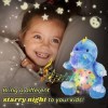 Cuteoy T-Rex Star Projector Dinosaure Veilleuse en peluche Bleu Jouets en peluche Musical Sucette Jouet pour enfants berceuse