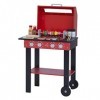 Teamson Kids Little Helper Barbecue avec 25 Acccessoires & Fonctions Interactives, Jeux De Ensemble pour Enfants Rouge TD-135