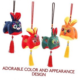 Toyvian 16 Pièces Chiffre De Lannée du Lapin 2023 Statue De Lapin Feng Shui Poupée Lapin en Peluche Poupée Lapin du Nouvel a