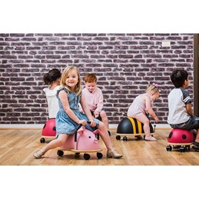 Trotteur Wheely Bug Abeille multi-directionnel, grand modèle 3 ans et +, corps en bois sur roues, très résistant, excellente 
