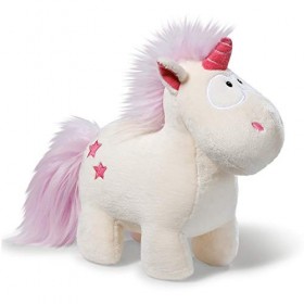 NICI Theodor - Peluche Licorne - Collection Theodor et ses Amis - Toucher Ultra Doux - Blanche et Rose - Taille 32 cm