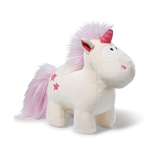 NICI Theodor - Peluche Licorne - Collection Theodor et ses Amis - Toucher Ultra Doux - Blanche et Rose - Taille 32 cm