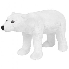 vidaXL Jouet en Peluche Ours Polaire Blanc XXL Poupée Doudou Enfants Maison