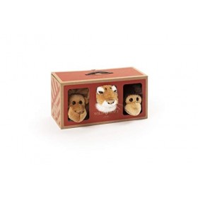 Wild & Soft Jungle Box avec 3 trophées Tigre, Singe, Orang-outan: 3 Animaux en Peluche en Guise de décoration Murale dans la 