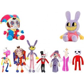 OURDUOJIN Set de 9 lAmazing Digital Circus Peluche Jax, pomni et Ses Amis Autour de Peluche Anime, idéal pour Les Amateurs