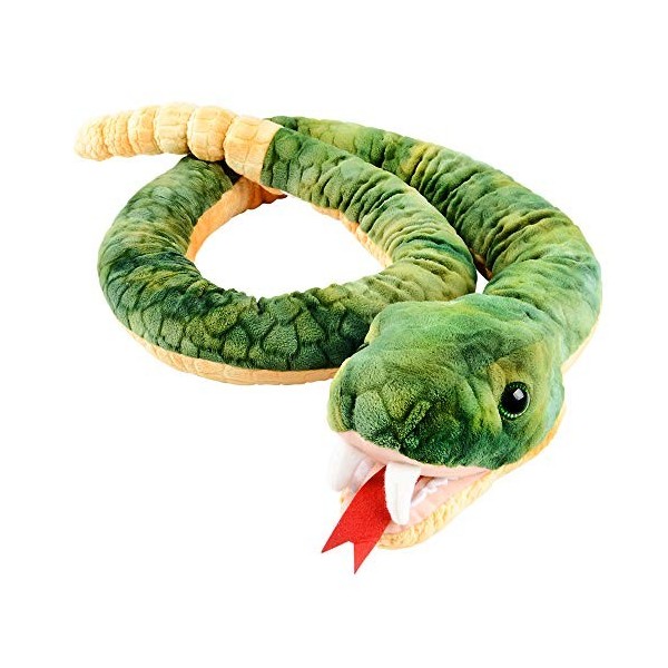 Animal en peluche serpent de 152,4 cm de long – Peluche serpent ultra douce avec des caractéristiques réalistes – Jouet serpe