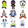 FEIDIAO 9 Pièces/Ensemble Jeu Undertale Jouets en Peluche Undertale sans Papyrus Asriel Toriel Peluche Jouets Poupée pour Le 