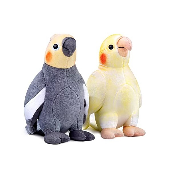 FRANKIEZHOU Lot de 2 jouets en peluche réalistes pour perroquet, perroquet en peluche pour épaule, perroquet en peluche, doux